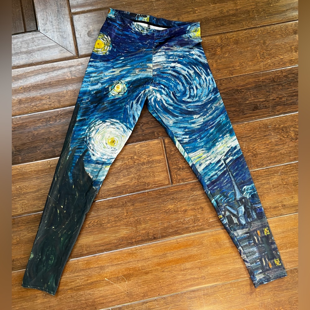BlackMilk Van Gogh Starry Night leggings (original style!) size L